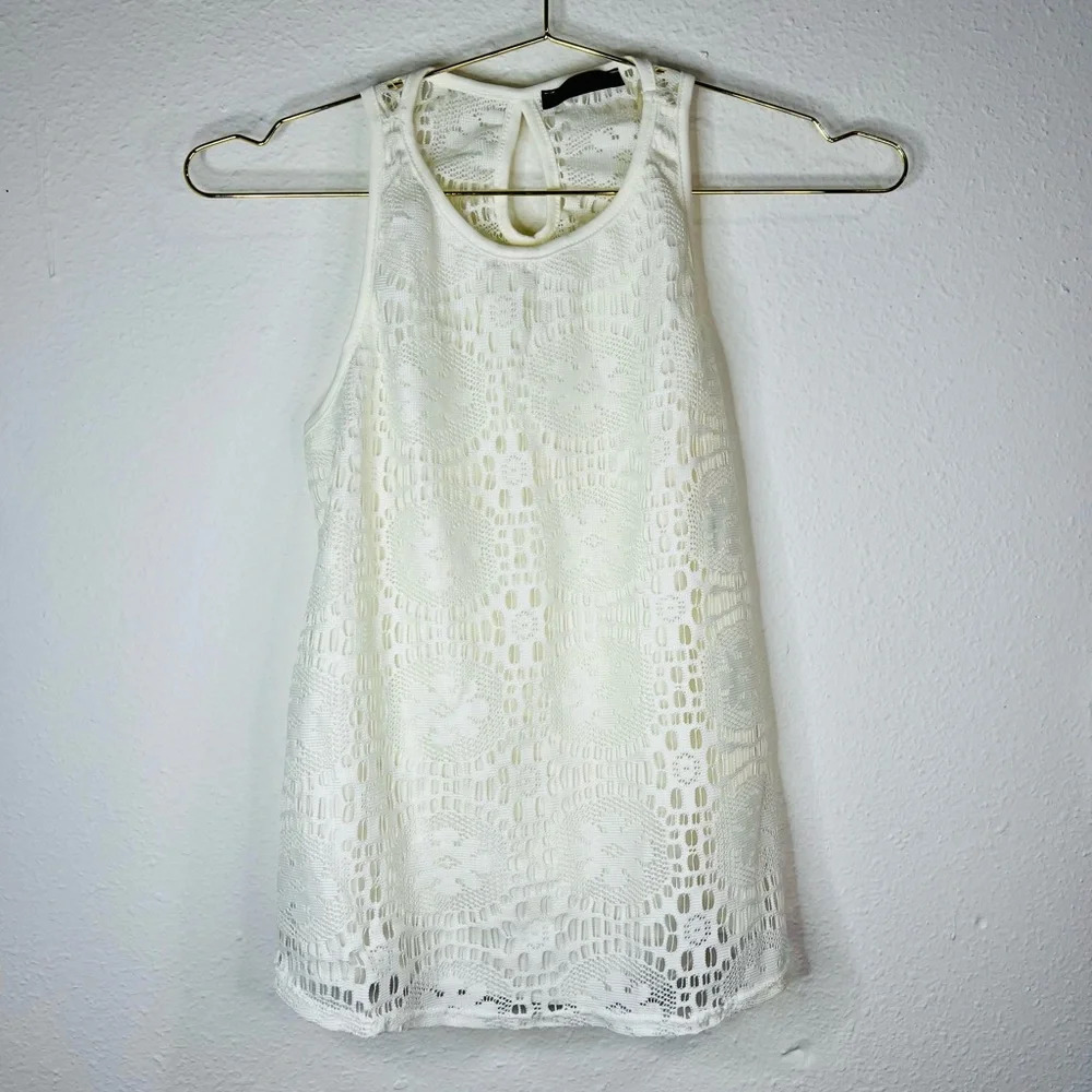Ooh La La Off White Sleeveless Knit Top Size Small